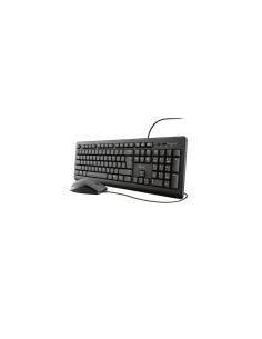 Teclado trust TKM-250 usb estandar + raton ambidextro negro 23977