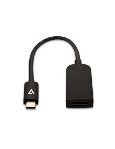 V7 Adaptador de video USB-C macho a HDMI tipo A (Estándar) hembra fino Negro