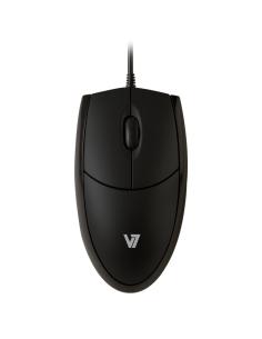 V7 Mouse optico USB tipo A 1000 DPI Ambidextro LED - Negro