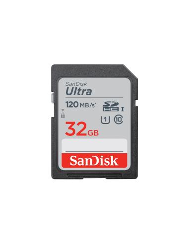 Memoria sdhc sandisk ultra flash 32gb UHS-I class 1 u1 v10 negro SDSDUN4-032G-GN6IN