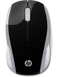 HP Wireless Mouse 200 Í?ptico 1000 DPI 2.4 GHz Ambidextro Negro, Plata