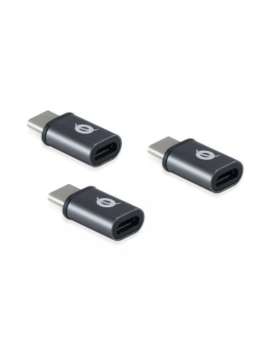 Conceptronic cambiador de género para cable USB 2.0 Type-C USB 2.0 Micro Negro