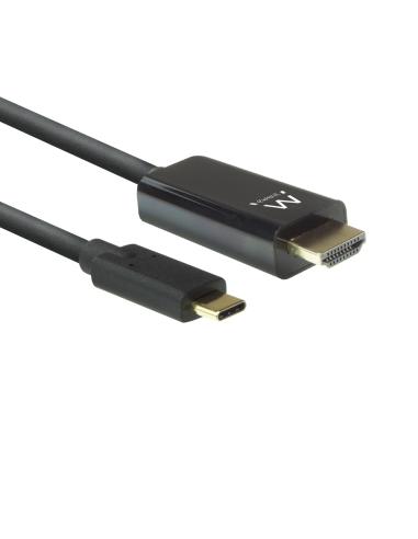 Ewent adaptador cable de video usb tipo-c macho a hdmi estandar macho 2m negro