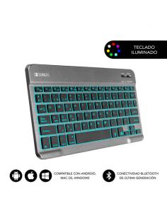 SUBBLIM Teclado Retroiluminado Bluetooth Smart Backlit BT Keyboard Grey