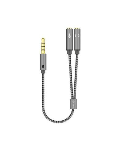 Aisens Adaptador audio Jack 3.5 4pines Macho a 2xjack 3.5 3pines Hembra 0.25m gris