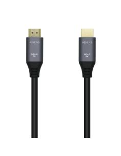 AISENS Cable HDMI V2.1 Ultra Alta Velocidad / HEC 8k@60Hz 48Gbps, A/M-A/M, 0,5 m Gris/Negro