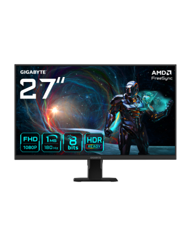 GIGABYTE GS27FA 27” Monitor de Juego FHD - 1920 x 1080 (FHD), 180Hz, 1ms, 300 cd/m2, FreeSync, HDR Ready, HDMI 2.0