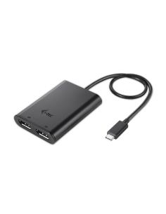 i-tec Adaptador de video USB-C 3.1 - Dual 4K DisplayPort 0,3 m Negro