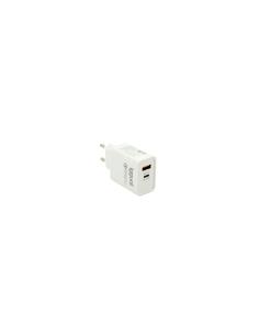 iggual Cargador pared doble usb QC3.0 + tipo C PD 20w blanco