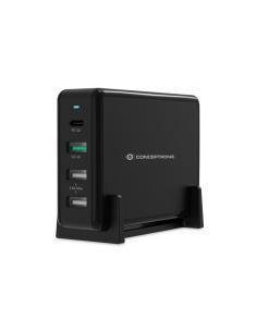 Conceptronic Cargador de dispositivo móvil Interior USB Tipo C/tipo A USB 3.2 Gen 1(3.1 Gen 1) Negro