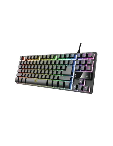 Teclado Trust GXT 833 Thado RGB USB Español Negro, Plata