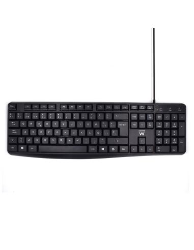 Teclado Ewent USB QWERTY Español Ergonomico Negro