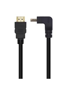 AISENS Cable HDMI V2.0 Acodado Premium Alta Velocidad / HEC 4K@60Hz 18Gbps 2 m Negro