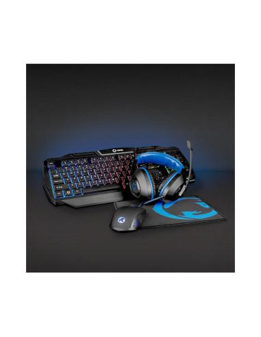 NEDIS KIT GAMING COMBO | 3 EN 1 | AURICULARES, RATÍ?N Y ALFOMBRILLA DE RATÍ?N | AZUL / NEGRO