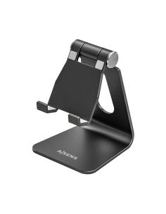 AISENS Soporte De Sobremesa Tamaño M Ajustable (1 Pivote) Para Movil / Tablet, Negro