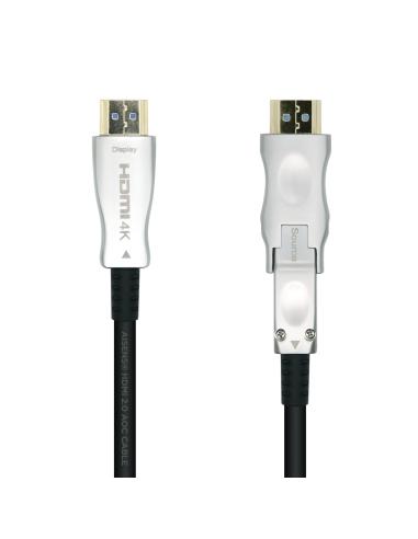 Aisens Cable Hdmi tipo-a estandar macho a Hdmi tipo-d micro macho V2.0 AOC desmontable premium alta velocidad 15m negro