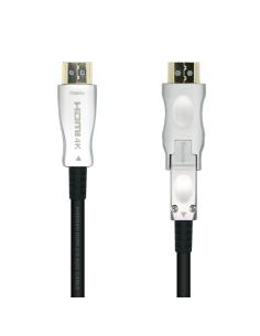 Aisens Cable Hdmi tipo-a estandar macho a Hdmi tipo-d micro macho V2.0 AOC desmontable premium alta velocidad 20m negro