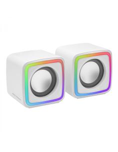 Mars Gaming Altavoces Gaming RGB Compactos Procesador Sonido DSP 8W Blanco