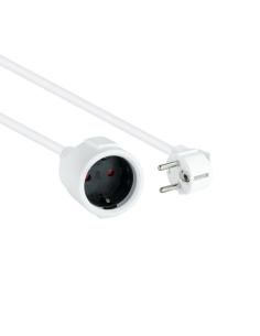 Nanocable Cable de Alimentación Alargador, Blanco, 3 m