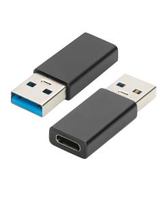 Ewent EW9650 cambiador de género para cable USB Type-A USB Tipo C Negro