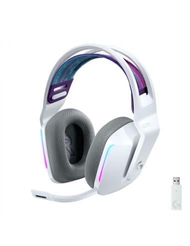 Logitech G G733 LIGHTSPEED Wireless RGB Gaming Headset Auriculares Inalámbrico Diadema Juego Blanco