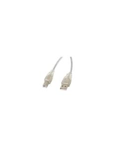 Lanberg CA-USBA-12CC-0018-TR cable USB 1,8 m USB 2.0 USB B Transparente