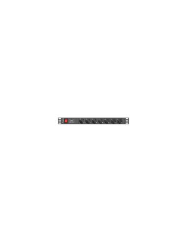 Lanberg PDU-07F-0200-IEC-BK unidad de distribución de energÍ­a (PDU) 7 salidas AC 1U Negro