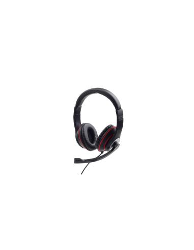 Gembird MHS-03-BKRD auricular y casco Auriculares Alámbrico Diadema Juego Negro, Rojo