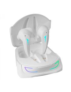 Mars Gaming MHI-ULTRA Blanco Auriculares Inalámbricos TWS RGB Flow Bluetooth 5.3 Triple Cancelación Ruido 24H BaterÍ­a