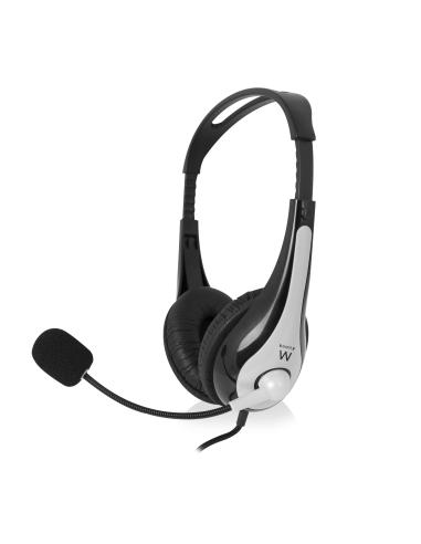 Ewent EW3565 auricular y casco Auriculares Alámbrico Diadema Llamadas/Música USB tipo A Negro, Blanco