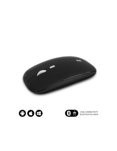 SUBBLIM Ratón Í?ptico Inalámbrico 2.4G y Bluetooth Dual Flat Mouse Recargable Negro