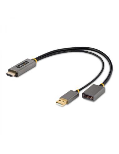 StarTech.com Cable 30cm Adaptador HDMI a DisplayPort - Activo - 4K 60Hz - Conversor HDMI 2.0 a DP 1.2 - HDR - Alimentado por el 