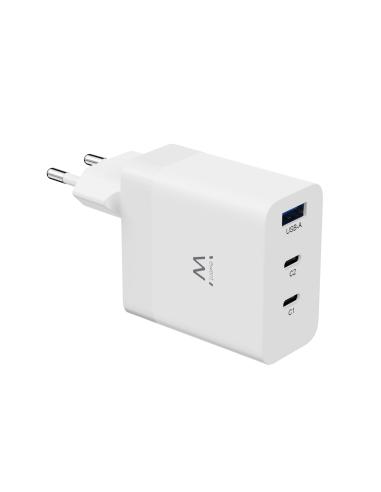 Ewent EW1323 Cargador de Pared USB-C/USB-A Quick Charge 3.0 65W