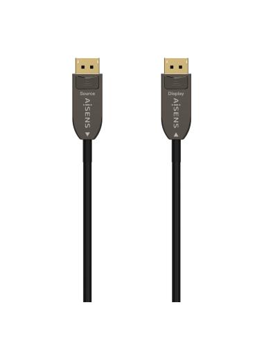 AISENS Cable DISPLAYPORT AOC V1.4 8K@60Hz 4K@120Hz 4:4:4 32.4Gbps, DP/M-DP/M, Negro, 15M