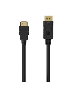 AISENS Cable Conversor DISPLAYPORT a HDMI, DP/M-HDMI/M, Negro, 0.5M