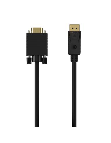 AISENS Cable Conversor DISPLAYPORT a VGA, DP/M-VGA/M, Negro, 1.0M