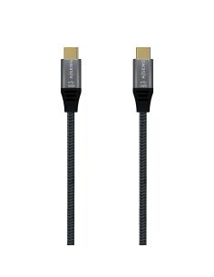 AISENS Cable USB 2.0 Aluminio 5A 100W E-Mark, USB-C/M-USB-C/M, Gris, 1.0M