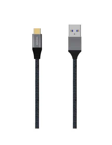 AISENS Cable USB 3.1 Gen2 Aluminio 10Gbps 3A, Tipo USB-C/M-A/M, Gris, 0.5M