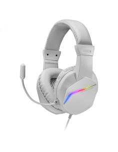 Mars Gaming MH122 Blanco, Cascos Gaming FRGB Over Ear con Micrófono, Sonido HiFi, Cancelación de Sonido, Ultraligeros, PS4 PS5 X