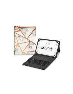 SUBBLIM Funda con Teclado Keytab Pro BT Trendy Marmol Blanco