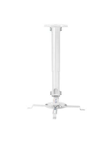 AISENS Soporte Universal Giratorio, Inclinable y Extensible de Techo para Proyector 13.5Kg, Blanco