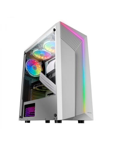 Mars Gaming MC-X7 Blanco Caja PC Gaming ATX Frontal ARGB Ventilador 12cm RGB Ventana Lateral Completa