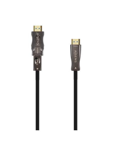 AISENS Cable Hdmi V2.1 AOC Desmontable Ultra Alta Velocidad / Hec 8K@60Hz 4K@120Hz 4:4:4 48Gbps, A/M-D/A/M, Negro, 50M