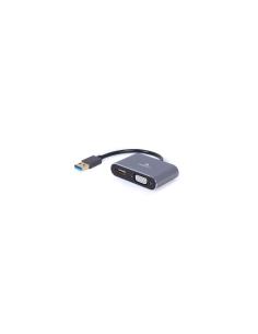 Gembird A-USB3-HDMIVGA-01 Adaptador gráfico USB 3840 x 2160 Pixeles Gris