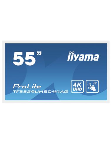 iiyama ProLite TF5539UHSC-W1AG pantalla para PC 139,7 cm (55") 3840 x 2160 Pixeles 4K Ultra HD LED Pantalla táctil Multi-usuario