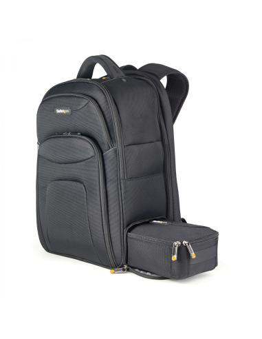 StarTech.com Mochila Ergonómica con Carcasa de Accesorios Removible para Ordenador Portátil de 17,3 Pulgadas - Morral para Profe