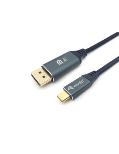 Equip 133421 adaptador de cable de vÍ­deo 1 m USB Tipo C DisplayPort Gris