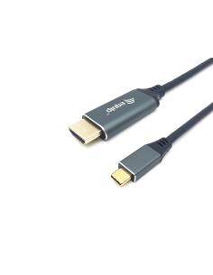 Equip 133417 adaptador de cable de vÍ­deo 3 m USB Tipo C HDMI tipo A (Estándar) Gris, Negro