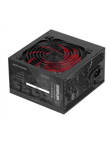 Mars Gaming MPIII850 Fuente Alimentación PC ATX 850W 5 Años GarantÍ­a TecnologÍ­a Silenciosa AI-RPM 85% Eficiencia Negro