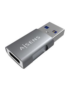 AISENS Mini Adaptador USB 3.2 GEN2 10G 3A, Tipo USB-C/H-A/M, Gris